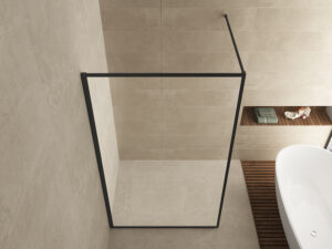 Wiesbaden Square inloopdouche 1200 x 2000 x 8 mm nano helder glas/mat zwart