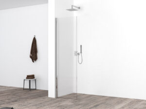 Wiesbaden Comfort zijwand met muurprofiel 300 x 2000 x 10 mm nano helder glas/chroom