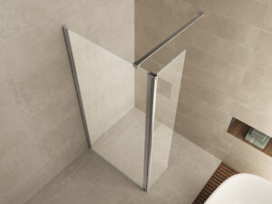 Wiesbaden Comfort zijwand draaibaar 300 x 2000 x 10 mm nano helder glas/chroom