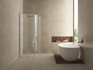 Wiesbaden Entra cabine kwartrond met 2 schuifdeuren 900 x 900 x 2000 x 8 mm nano helder glas/chroom