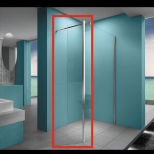 Xellanz Eco zijwand met hoekprofiel 300 x 2000 x 8 mm nano helder glas/chroom