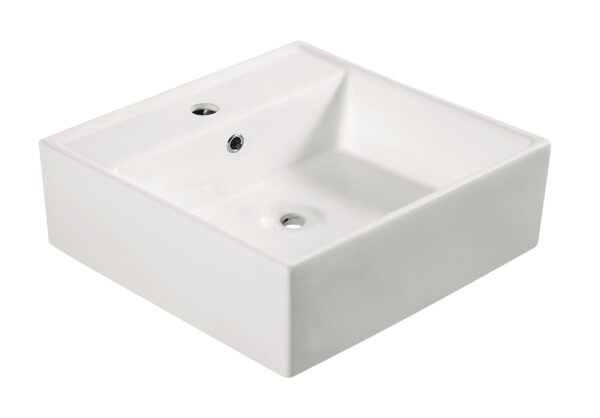 Wiesbaden Larx waskom vierkant 46 x 46 x 16,5 cm keramiek glans wit