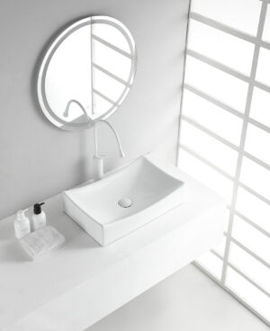 Wiesbaden Slide waskom rechthoekig 55 x 35 x 12 cm keramiek glans wit