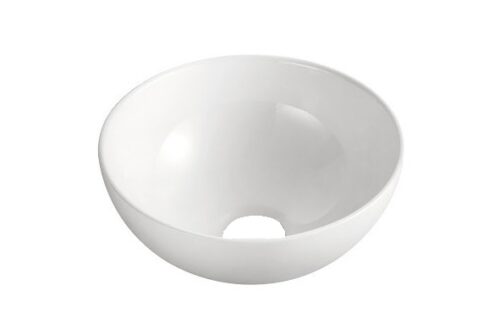 Xellanz Luna waskom rond 32,5 cm – glanzend witte keramische opzetwastafel voor compacte badkamer of toilet