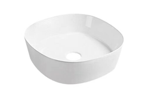 Xellanz Sofia waskom rond 44x44 cm – glanzend witte keramische opzetwastafel voor luxe badkamer