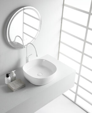 Xellanz Sofia waskom rond 44 x 44 x 13,5 cm keramiek glans wit