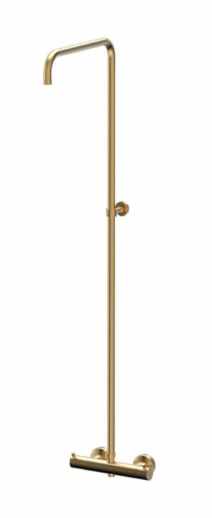 Xenz Duero basis voor douche opbouwset telescopisch goud geborsteld.