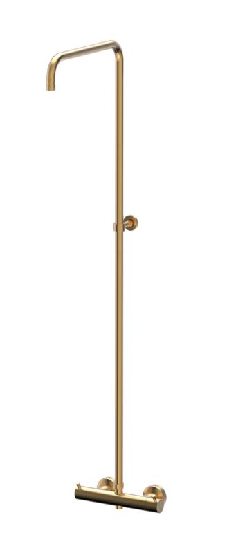 Xenz Duero basis voor douche opbouwset telescopisch goud geborsteld.