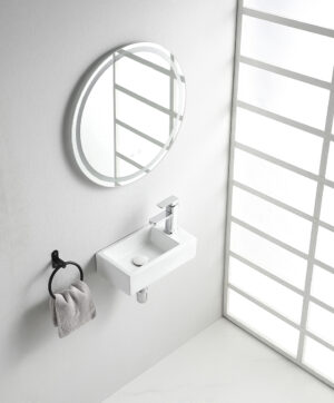 Wiesbaden Rhea M fontein Rechts 40 x 22 x 11 cm keramiek Glans wit