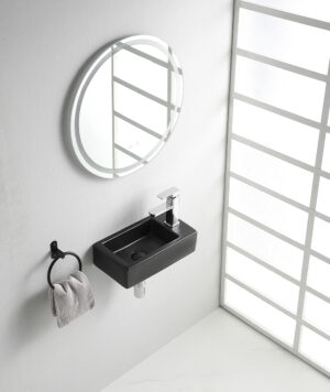 Wiesbaden Rhea M fontein Rechts 40 x 22 x 11 cm keramiek mat zwart