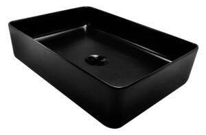 Wiesbaden Link opzetwastafel 35 x 50 x 12 cm keramiek mat zwart