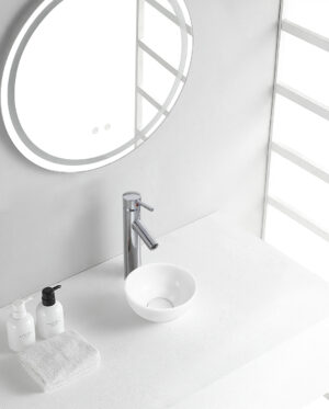 Wiesbaden Consilio waskom rond 20 x 9 cm keramiek Glans wit