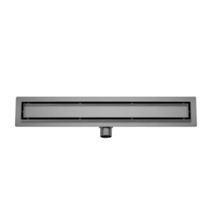 Douchegoot met flens en tegelrooster – afvoergoot van 70 x 7 cm in gunmetal, moderne en stijlvolle afwerking voor luxe inloopdouches.