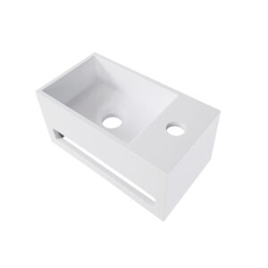 Wiesbaden Julia fontein Rechts 35 x 20 x 16 cm solid surface Mat wit