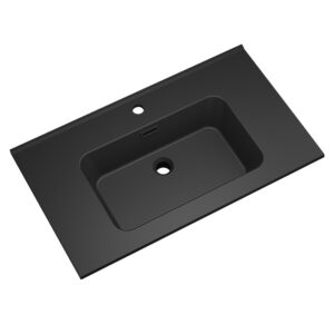 Xellanz Ribbella wastafel 100 cm kunstmarmer mat zwart