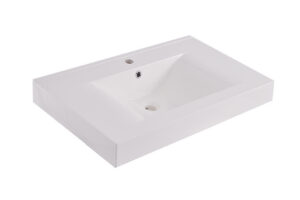 Xellanz Tigris wastafel enkel met 1 kraangat 60x46x8 cm kunstmarmer glans wit