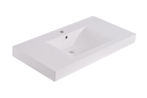 Xellanz Tigris wastafel enkel met 1 kraangat 100x46x8 cm kunstmarmer glans wit
