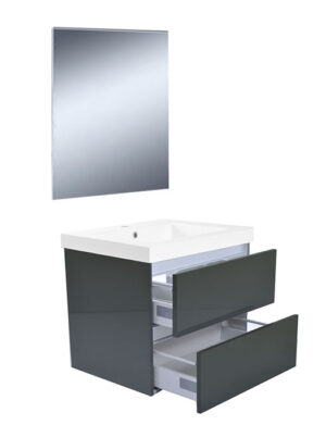 Xellanz Vision meubelset (incl. spiegel) 60 cm hoogglans grijs
