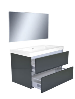 Xellanz Vision meubelset (incl. spiegel) 80 cm hoogglans grijs