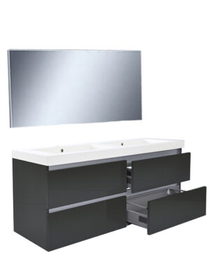 Xellanz Vision meubelset (incl. spiegel) 120 cm hoogglans grijs